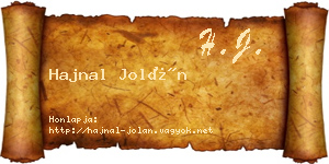 Hajnal Jolán névjegykártya