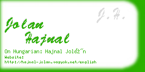 jolan hajnal business card